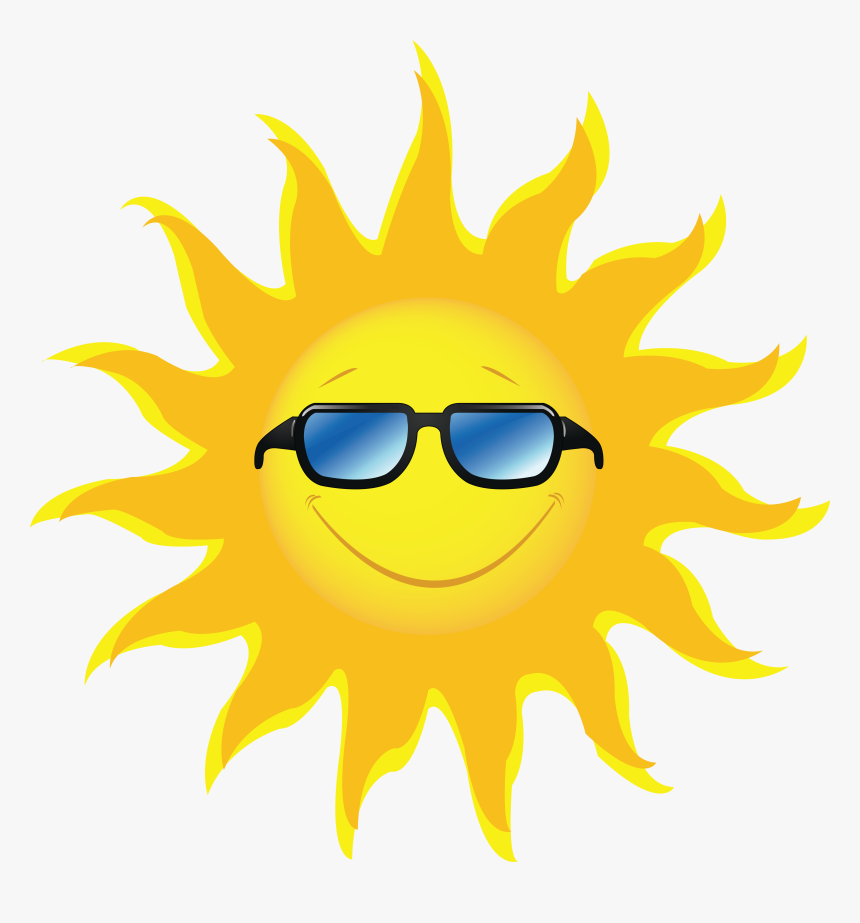 Pictures Cute Sun Glasses - Sun With Glasses Clipart, HD Png Download