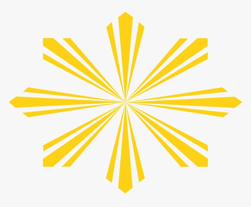 Stripes, Yellow, Sun, Sunlight, Warmth, Heat, Light - 8 Sun Rays Of The Philippine Flag, HD Png Download