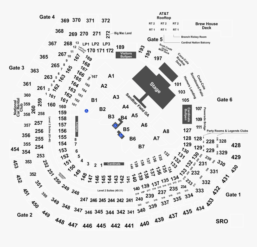 Busch Stadium Section 163 Row, HD Png Download