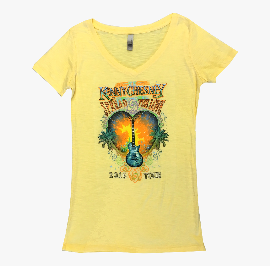 Kenny Chesney 2016 Ladies Banana Cream V Neck Tee - Active Shirt, HD Png Download