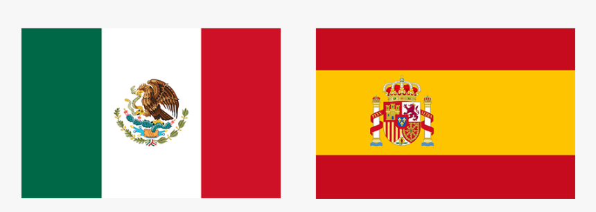 The Flags Of Mexico & Spain - Mexican Flag And The Spain Flag, HD Png Download