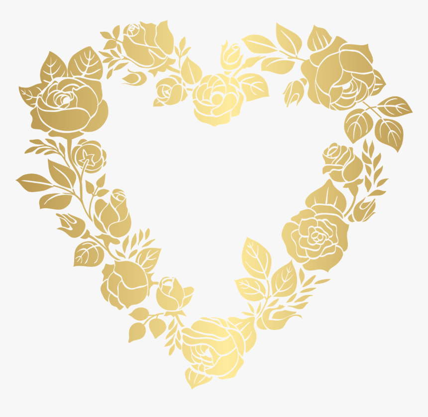 Transparent Background Gold Heart Png, Png Download
