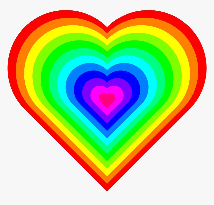 Rainbow Hearts Png - Rainbow Heart, Transparent Png