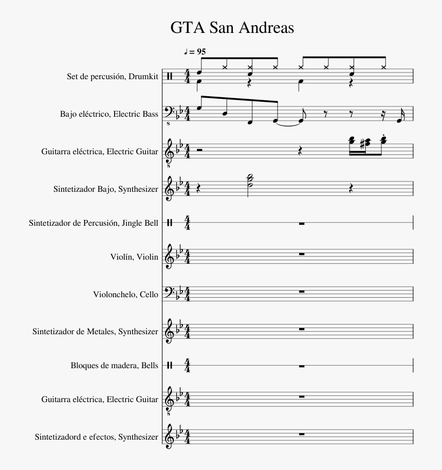 Transparent Gta San Andreas Png - Gta San Andreas Theme Sheet Music, Png Download