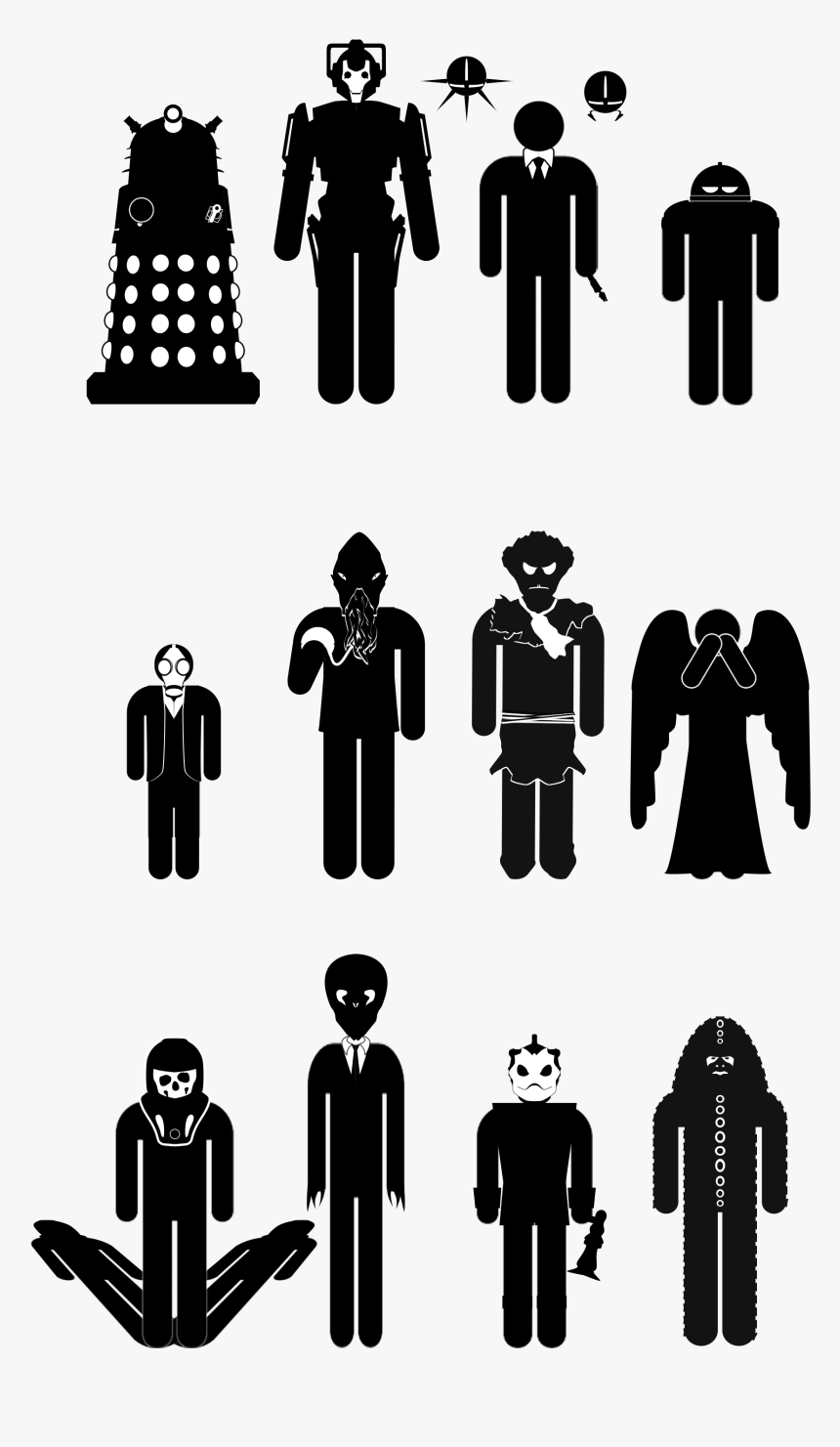 Doctor Who Monsters Silhouette, HD Png Download