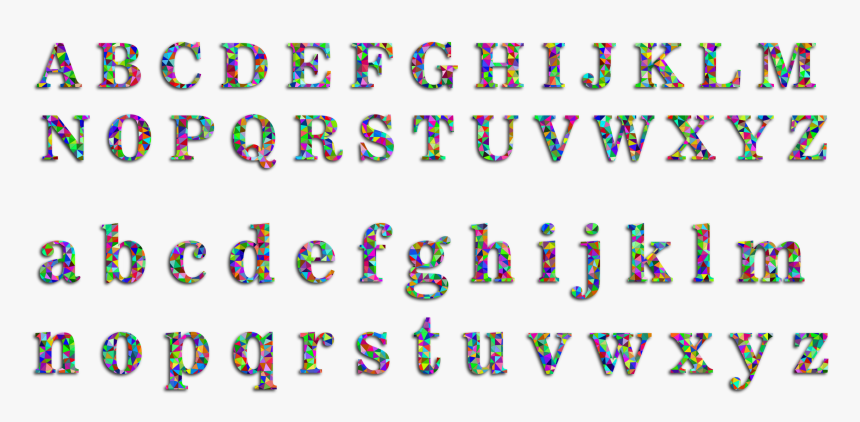 Prismatic Low Poly Alphabet With Drop Shadow Clip Arts - Las Mayúsculas Y Minúsculas, HD Png Download