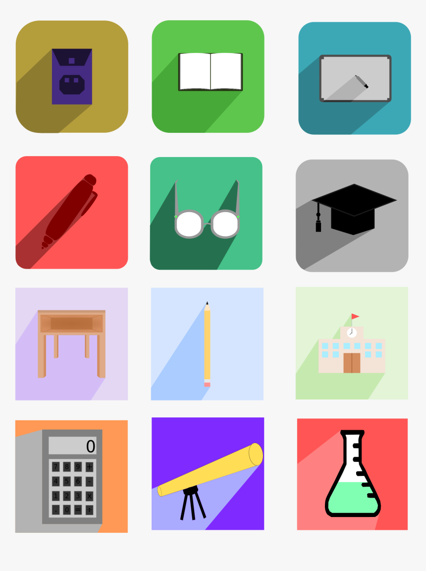 Education Long Shadow Design Clip Arts - Education Long, HD Png Download