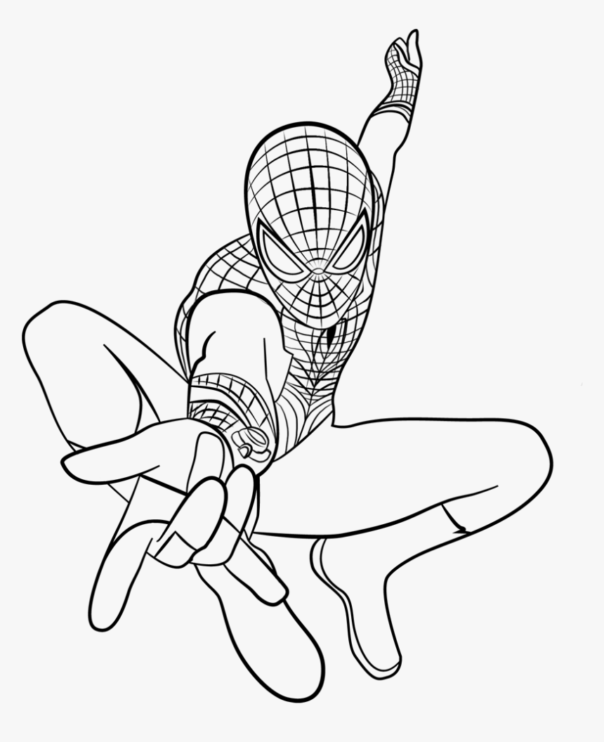 Spiderman Line Art Png, Transparent Png