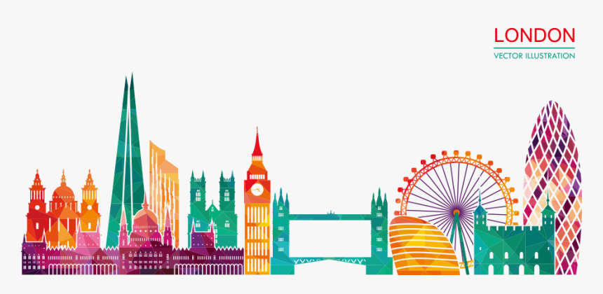 Skyline Silhouette Illustration - London Vector Png Logo, Transparent Png
